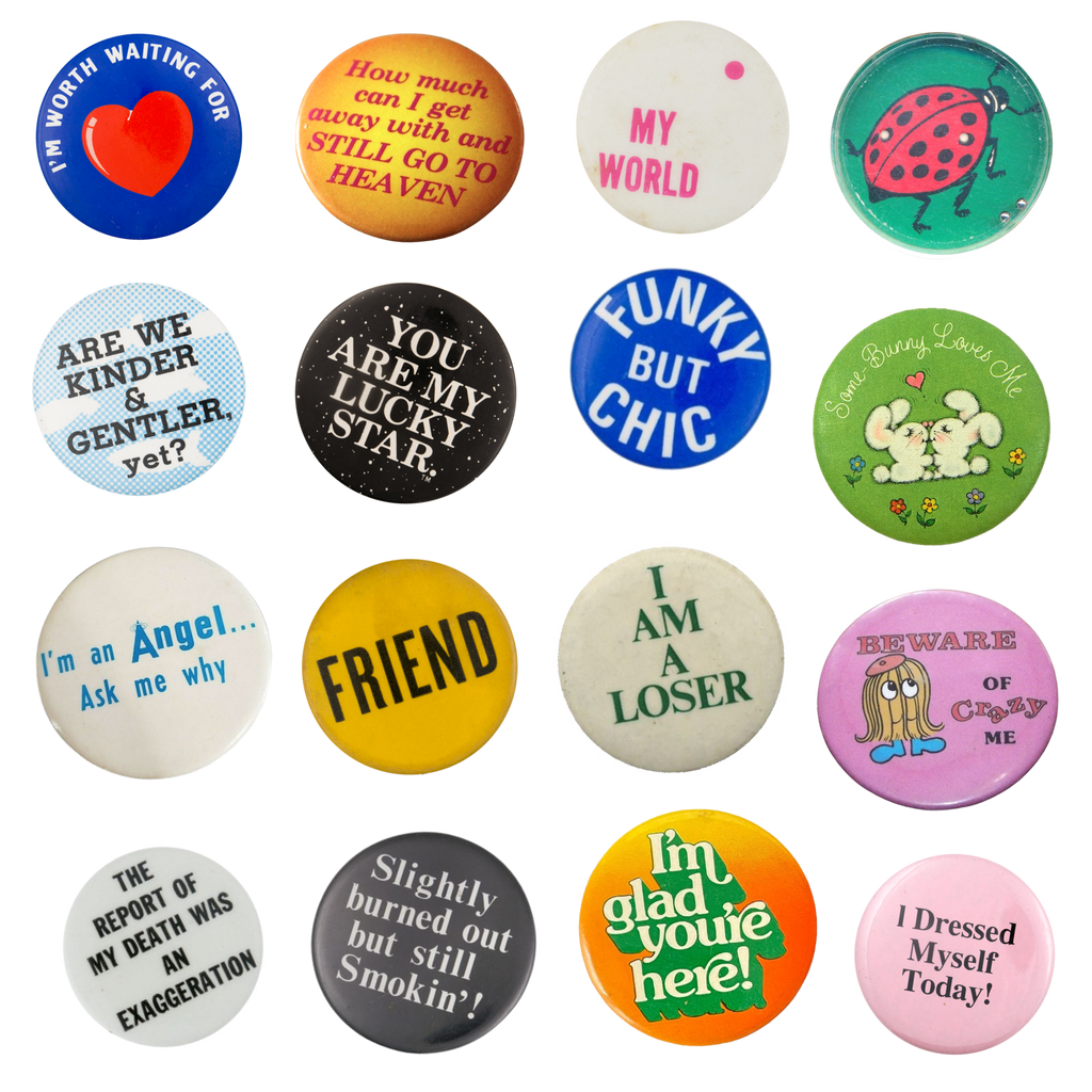 vintage button sticker sheet