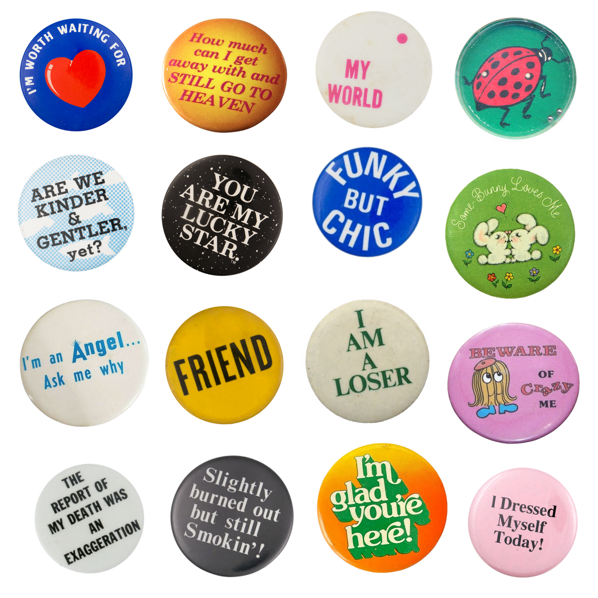 vintage button sticker sheet